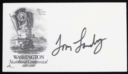 1989 Tom Landry Dallas Cowboys Signed Washington Statehood Centennial First Day Envelope (JSA)