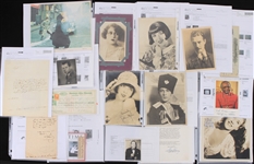 1900s-2000s Americana Signed Photos Index Cards Cut Collection - Lot of 80