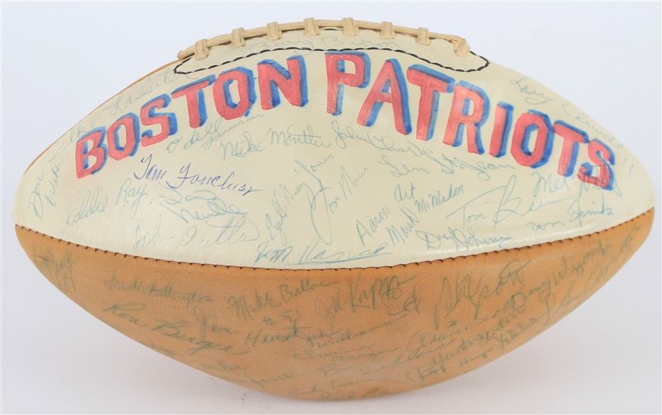 1970 Boston Patriots Team Signed Football w/ 45 Signatures 