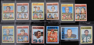 1972 Topps Football Trading Cards - Complete Set of 351 w/ 8 Slabbed Cards