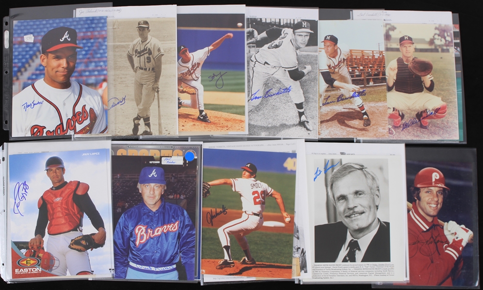 1950s-200Baseball Signed Photos Index Cards Cuts Collection - Lot of 50