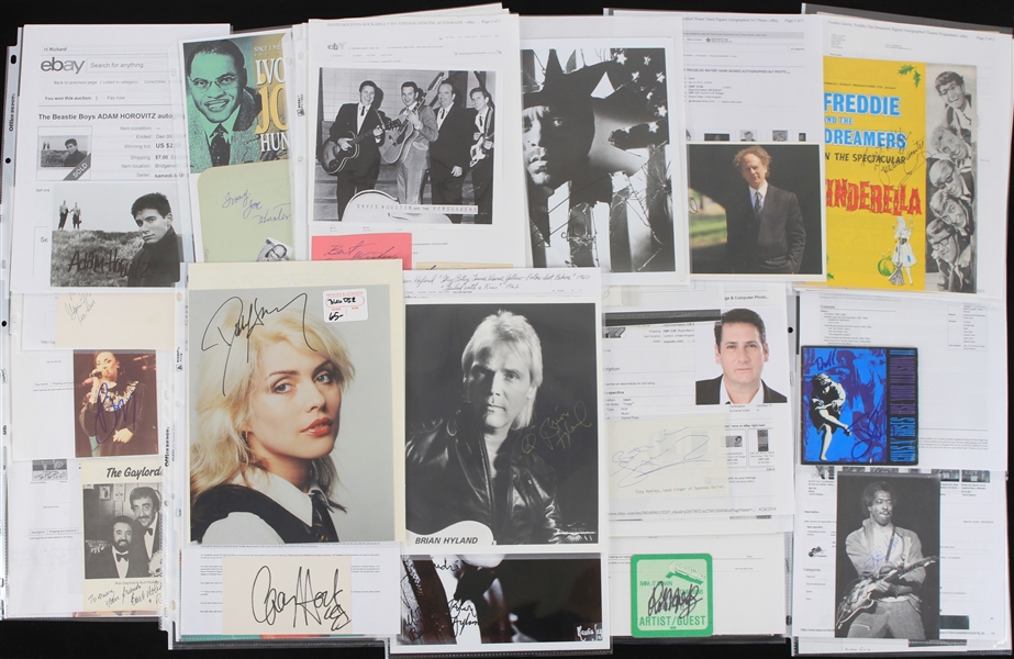 1940s-2000s Rock N Roll Signed Photos Index Cards Cuts Collection - Lot of 70