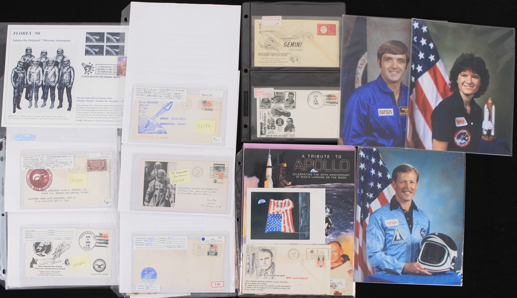 1970s-2000s NASA Astronauts & Missions Memorabilia Collection - Lot of 85 w/ First Day Envelopes & Photos
