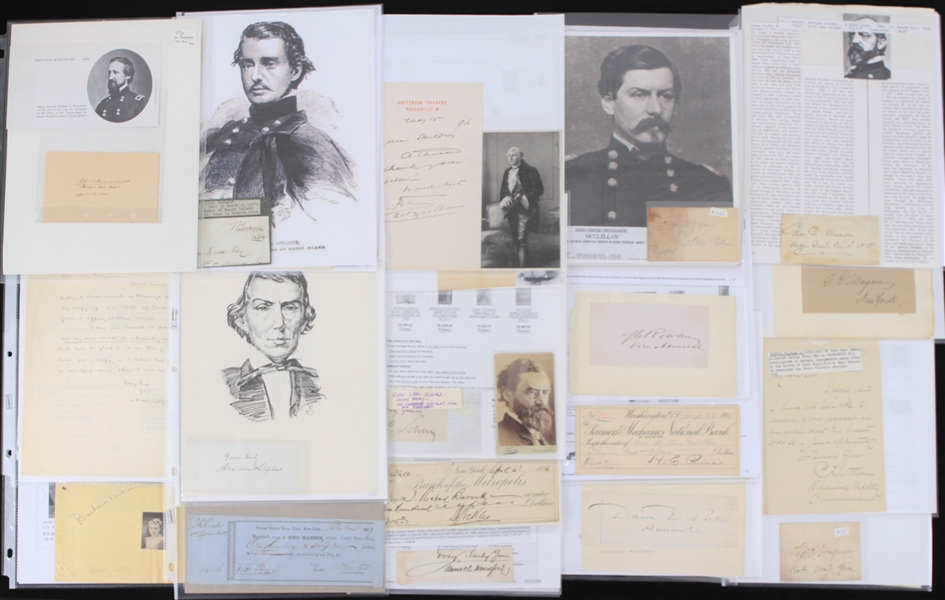 1860s Civil War Confederate Memorabilia Collection - Lot of 70 w/ Photos, Signed Photos, Signed Cuts, Signed Correspondence & More