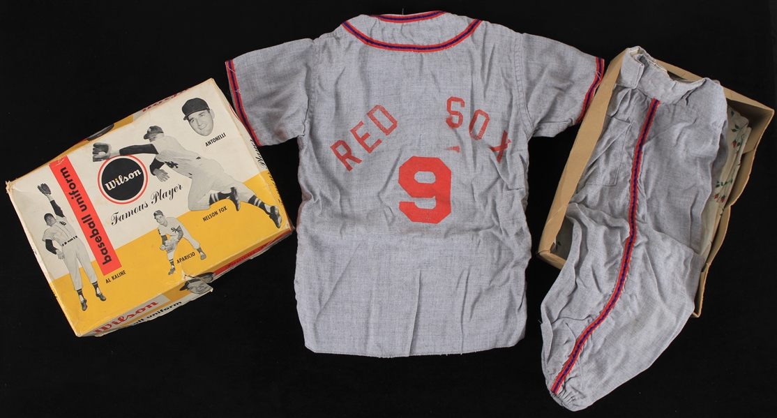 1950s Ted Williams Boston Red Sox Wilson Famous Player Boys Baseball Uniform w/ Original Box