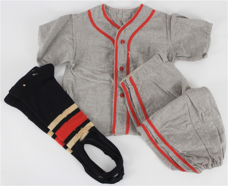 1950s Youth Baseball Uniform & Adult Striped Stirrups
