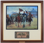1864 Civil War "Legends in Gray" 23x23 Framed Print w/ Confederate Note 