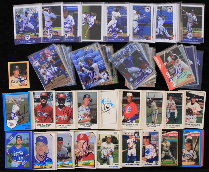 1980s-2010s Signed Baseball Trading Card Collection - Lot of 900