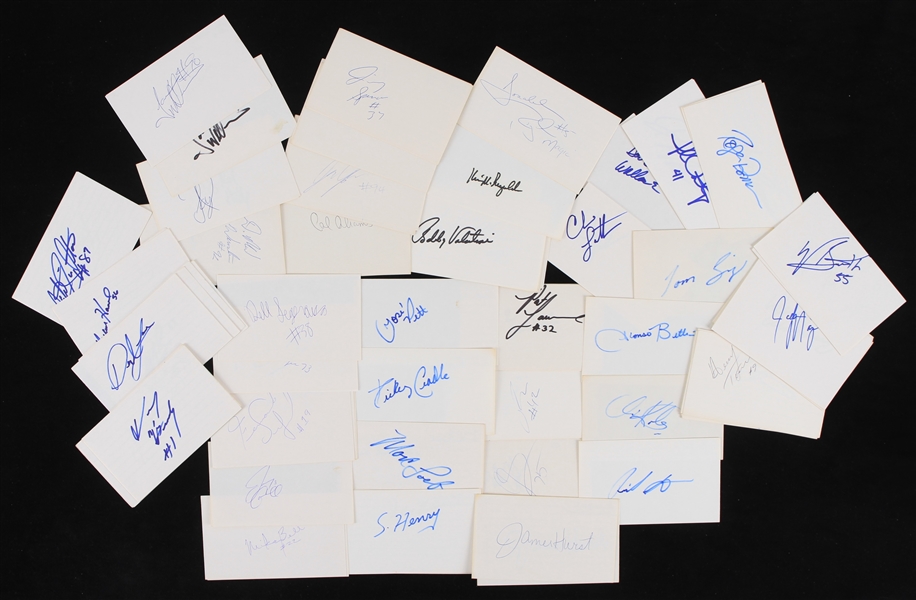 1980s-2000s Baseball Football Basketball Signed Index Card Collection - Lot of 250+