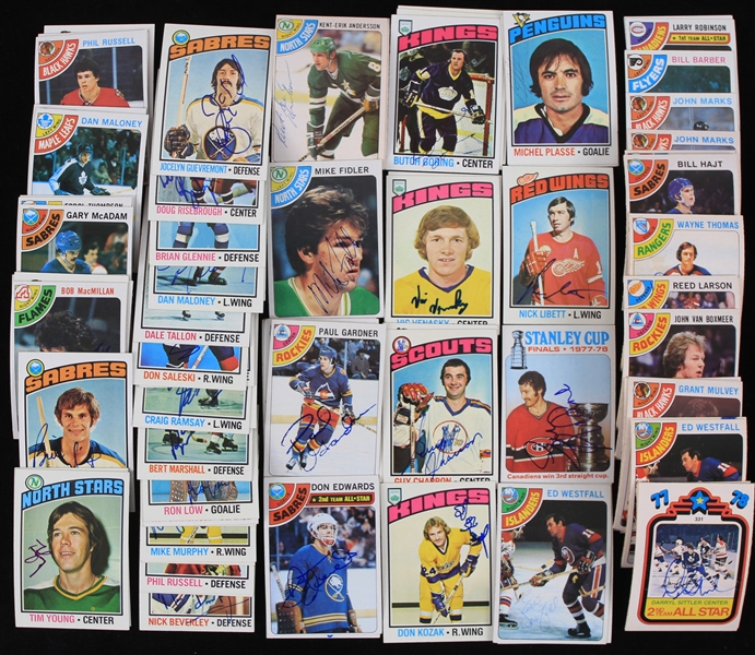 1970s Signed Hockey Trading Card Collection - Lot of 80