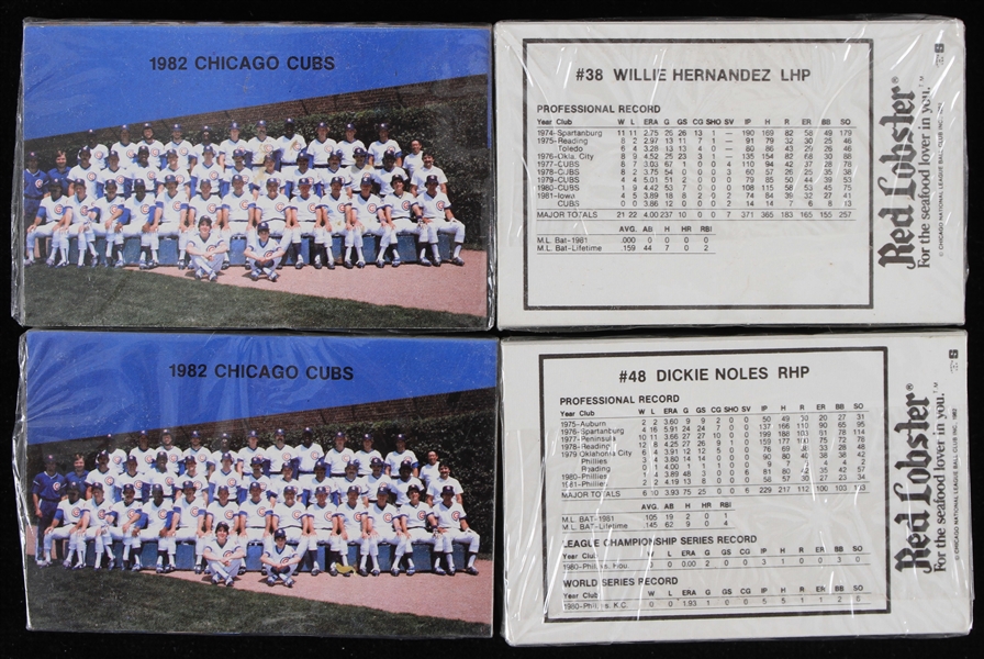 1982 Chicago Cubs Sealed Red Lobster Baseball Trading Card Team Sets - Lot of 4