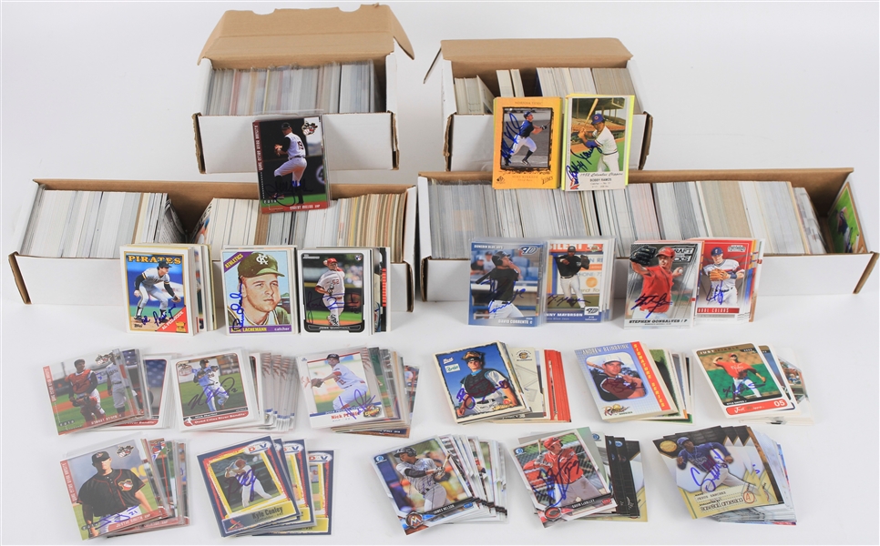 2000s-10s Baseball Signed Baseball Trading Cards - Lot of 2,000