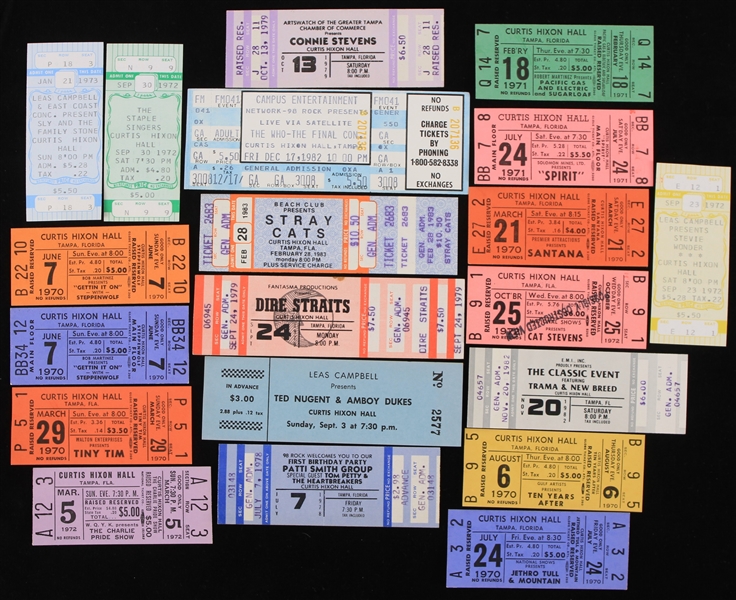 1970s-1980s Concert Ticket Stubs Including The Stray Cats, Ted Nugent, The Who & more (Lot of 20)