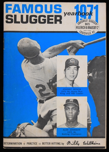 1971 Famous Slugger Yearbook Featuring Johnny Bench & Alex Johnson 