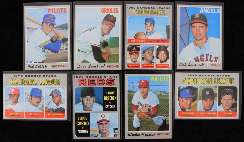 1970 Topps Baseball Trading Cards - Lot of 8