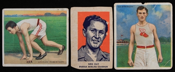 1910s-30s Lawson Robertson CC Steinert Ned Day Sports Trading Cards - Lot of 3