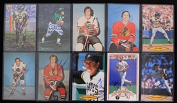 1960s-2000s Baseball Football Hockey Signed Postcard Oversize Trading Card Photo Collection - Lot of 19