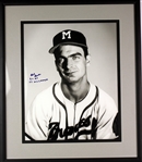 1950s Bob Buhl Milwaukee Braves Signed 18" x 27" Framed Black & White Photo (MEARS LOA)