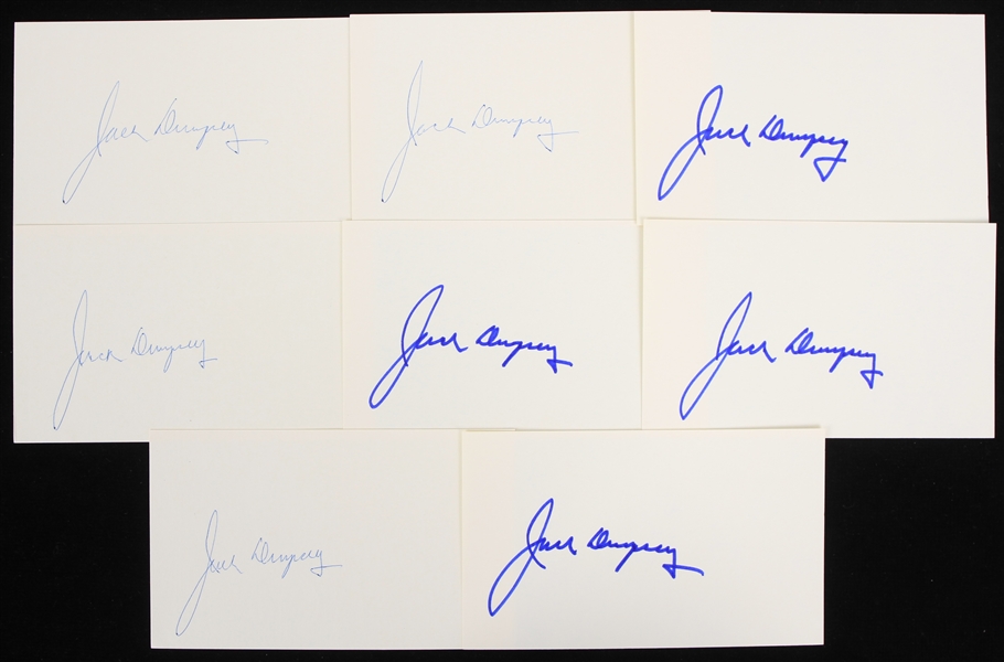 1970s Jack Dempsey World Heavyweight Champion Signed 3" x 5" Index Cards - Lot of 8 (JSA)  