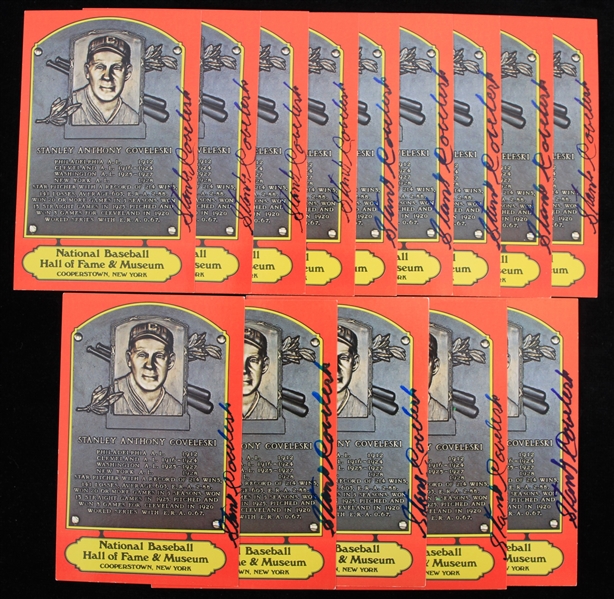 1970s Stanley Coveleski Cleveland Indians Signed 3.5" x 5.5" Yellow & Orange HOF Postcards - Lot of 20 (JSA)