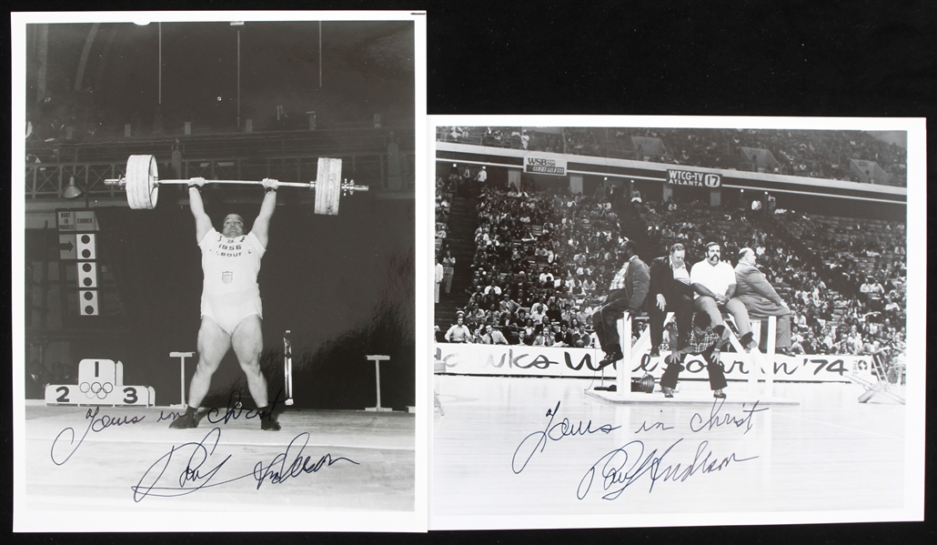 1970s Paul Anderson Strongman Signed 8" x 10" Photos - Lot of 2 (JSA)