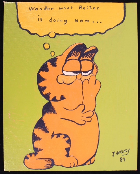 1984 John Wayne Gacy Original 8" x 10" Garfield Oil Painting (JSA)