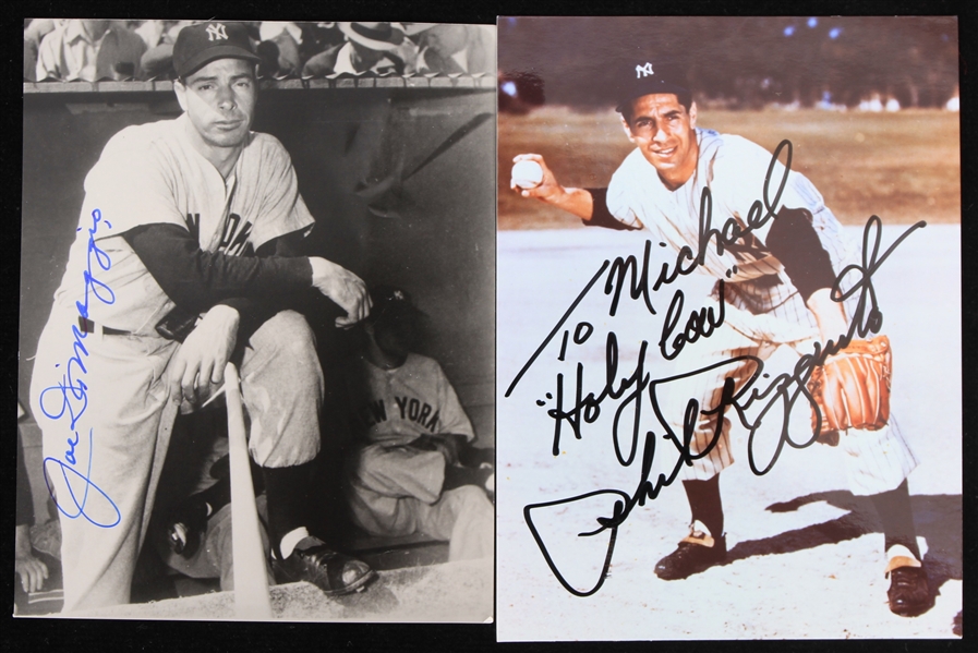 1970s Joe DiMaggio Phil Rizzuto New York Yankees Signed 4" x 5" Photos - Lot of 2 (JSA)