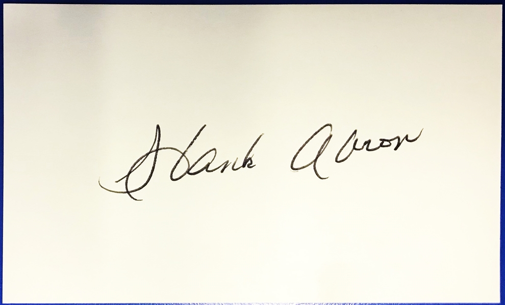 1990s Hank Aaron Milwaukee Braves Signed 3" x 5" Index Card (JSA)