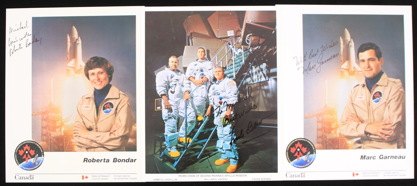 1970s NASA & Canada Astronauts Signed 8" x 10" Photos - Lot of 5 w/ Frank Borman, Donald Slayton, Roberta Bondar & More (JSA)