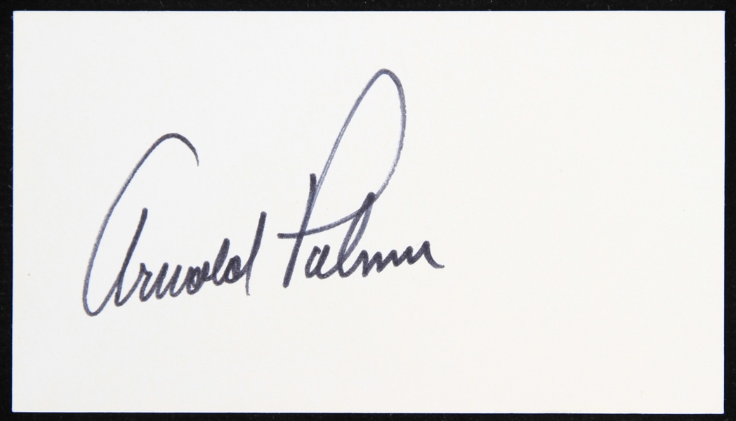 1980s Arnold Palmer Seven Time Major Tournament Champion Signed 2" x 3.5" Cut (JSA)