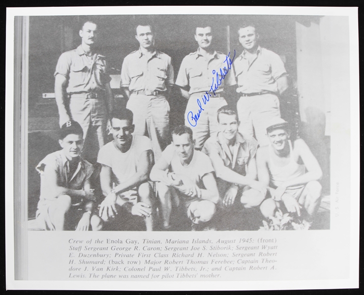 1945 Paul W. Tibbets Enola Gay Aircraft Captain Signed 8" x 10" Crew Photo (JSA)