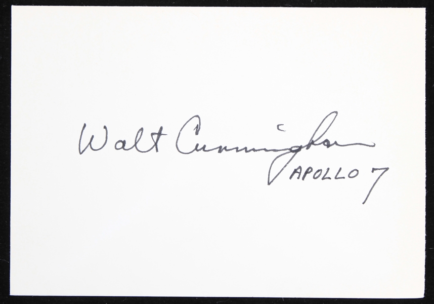 1980s Walt Cunningham Apollo 7 NASA Astronaut Signed 3.25" x 4.75" Index Card (JSA)