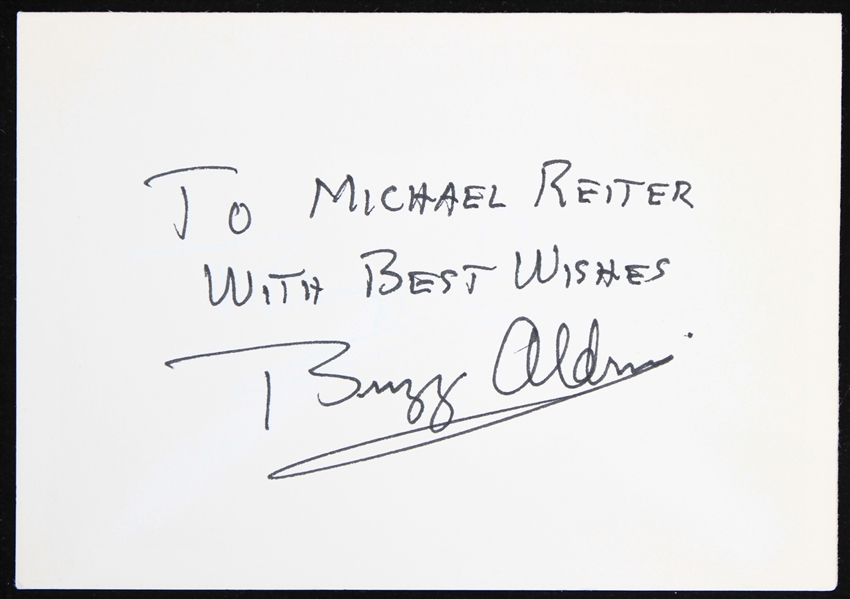 1980s Buzz Aldrin Apollo 11 NASA Astronaut Signed 3.25" x 4.75" Index Card (JSA)