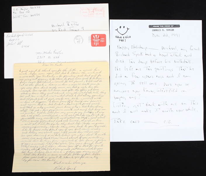 1978-91 Richard Speck Serial Killer Signed Correspondence w/ Original Mailing Envelope 