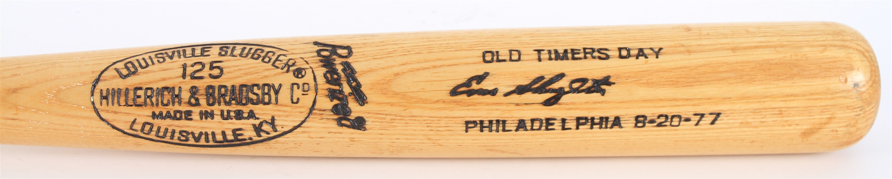 1977 Enos Slaughter Philadelphia Phillies H&B Louisville Slugger Professional Model Old Timers Game Bat (MEARS LOA)
