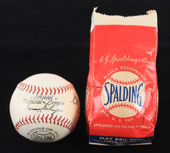 1952-55 Spalding ONL Giles Official Western League Edwin C. Johnson Baseball w/ Original Product Bag