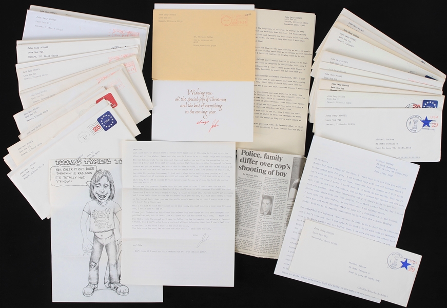 1980s-90s John Wayne Gacy Correspondence Collection - Lot of 100 Letters w/ Postmarked Envelopes