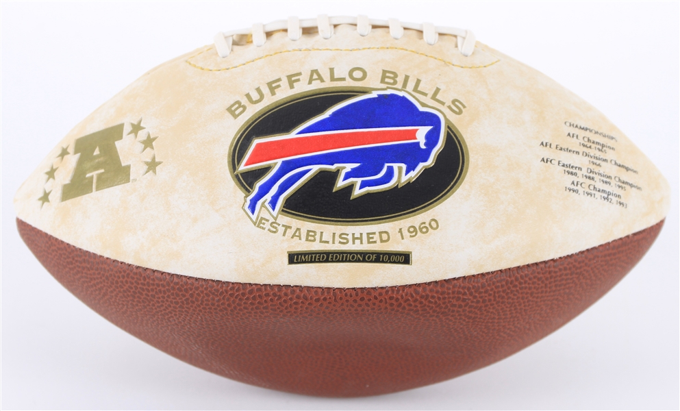 1998 Thurman Thomas Buffalo Bills Signed FotoBall Team Logo Football (JSA)