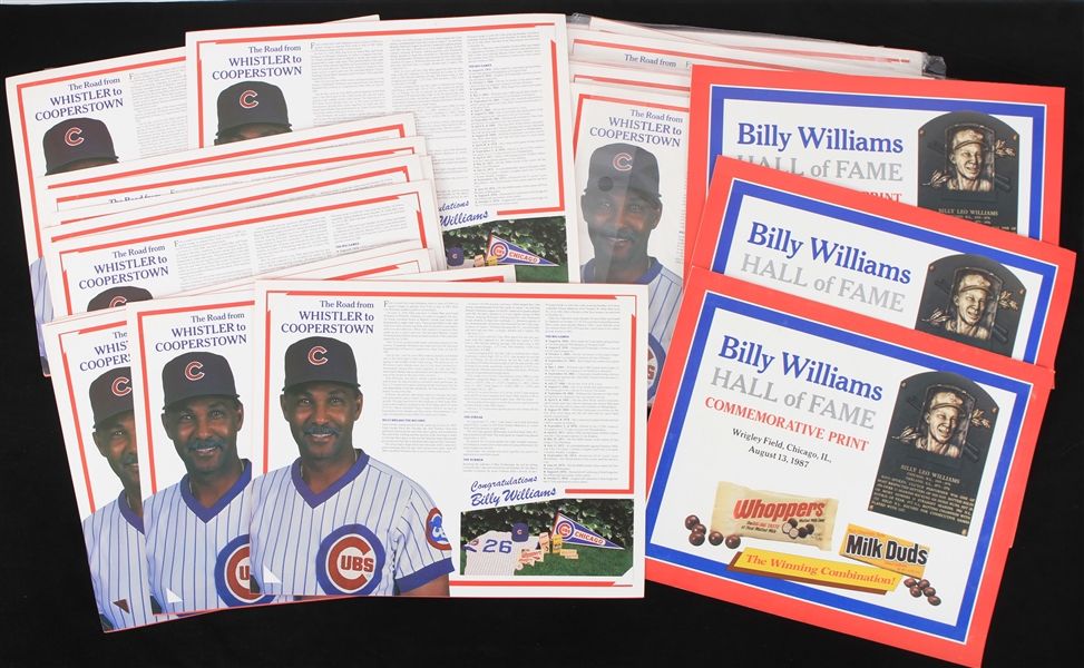1987 Bill Williams Chicago Cubs 11" x 14" Hall of Fame Commemorative Art Prints w/ Original Folders - Lot of 30