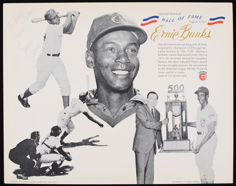 1974-80 Chicago Cubs 11" x 14" Player Photo Cards - Lot of 88 w/ One Ernie Banks Hall of Fame Signed (JSA)