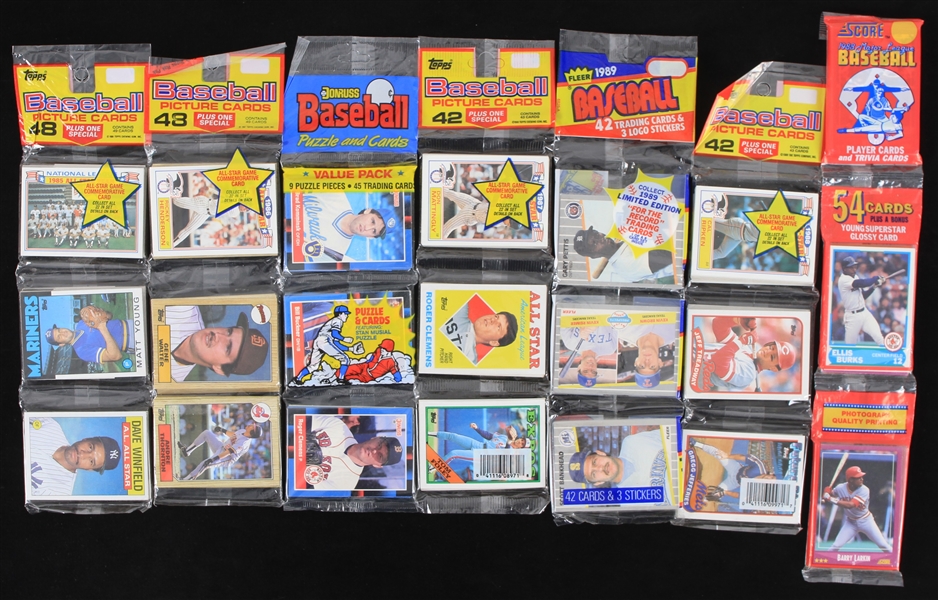 1986-89 Baseball Trading Cards Unopened Rack Packs - Lot of 7 