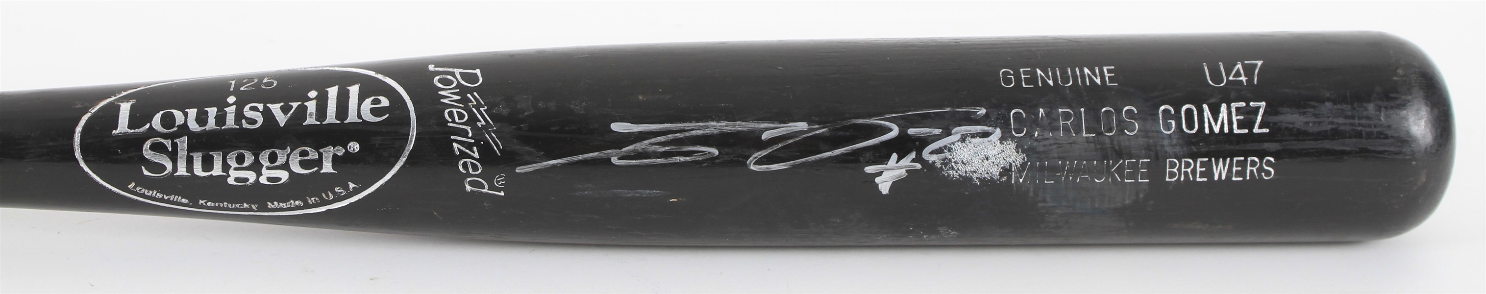 2012 Carlos Gomez Milwaukee Brewers Signed Louisville Slugger Professional Model Game Used Bat (MEARS LOA/JSA)