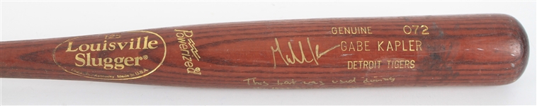 1998 Gabe Kapler Detroit Tigers Signed Louisville Slugger Professional Model Game Used Bat (MEARS LOA/JSA)