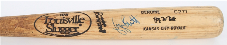 1991-93 George Brett Kansas City Royals Signed Louisville Slugger Professional Model Bat (MEARS LOA/JSA)