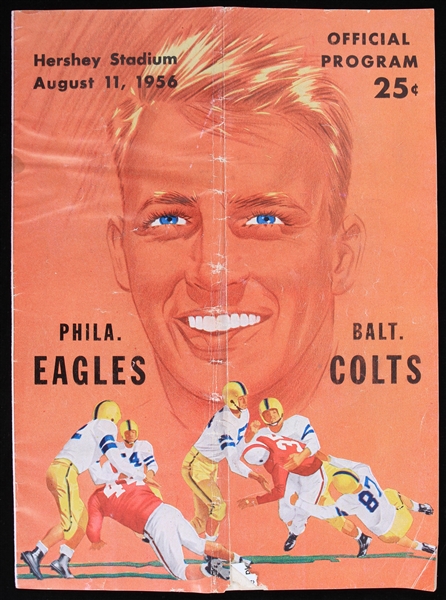 1956 Johnny Unitas Baltimore Colts First Preseason Game Program