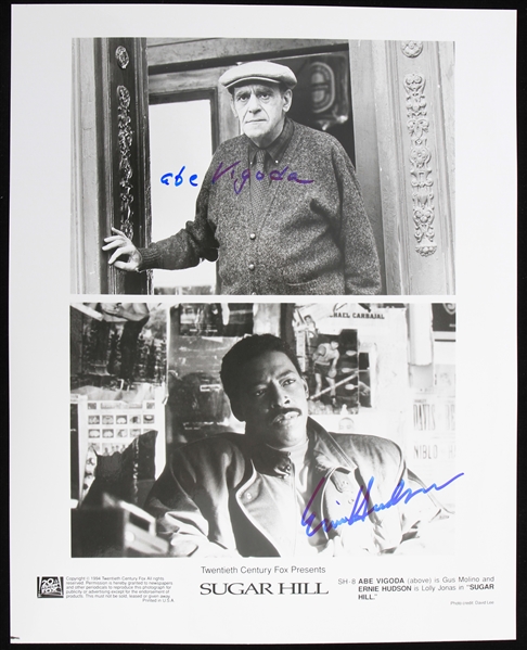 1993 Abe Vigoda Ernie Hudson Signed 8" x 10" Sugar Hill Promo Photo (JSA)