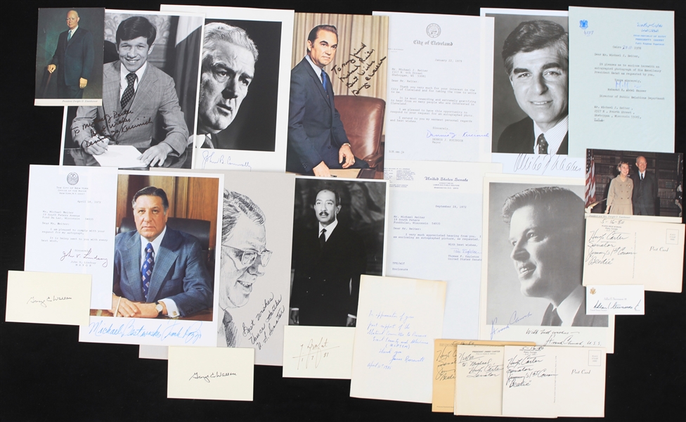 1970s-80s Politicians Signed Index Cards Postcards Photos & Letters - Lot of 50+