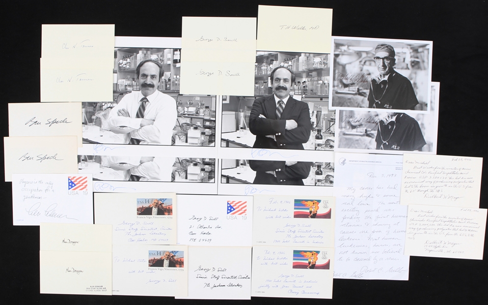 1970s-80s Medicine & Science Signed Photos & Index Cards - Lot of 25