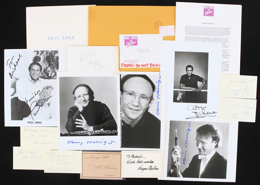 1970s-80s Musicians Signed Photos & Index Cards - Lot of 35