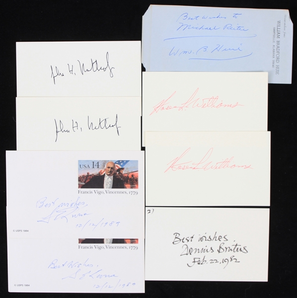 1980s Civil Rights Nobel Prize Signed Index Cards & Postcards - Lot of 8